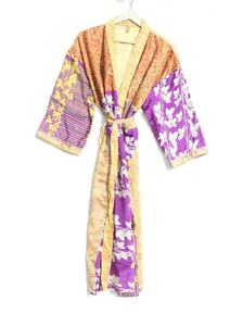 Robes kimono sari en soie vintage, robes de chambre sari en soie recyclée, robes de chambre pour femmes, nouvel arrivage - Product Image 3