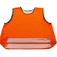 Chaleco de Entrenamiento Reversible de Malla, Blanco y Naranja, Transpirable, para Práctica Deportiva