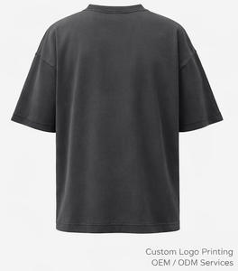 T-shirt homme en polyester/coton éponge écologique 240 grammes, lavé, brodé, design vierge, manches courtes, col ras du cou, style streetwear, imprimé - Product Image 1
