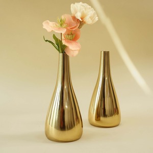 Flower Favorite Modern Tabletop <b>Vase</b> <b>Gold</b> Finish Handmade Decorative Flower <b>Vase</b> for Housewarming - Product Image 4