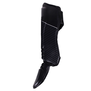 High Quality Custom Lightweight Leather Training Shin Guards Adjustable Seat Lace-Up Closure Muay Thai Boxing MMA Comprehensive - Product Image 1