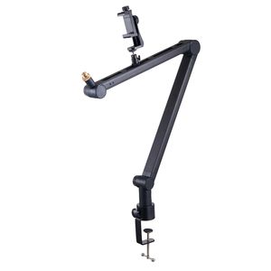 Adattatore Regolabile per Asta Microfonica da 3/8'' e 5/8'', Braccio Microfonico Girevole a 360°, Supporto da Tavolo per Telefono per Registrazione - Product Image 6