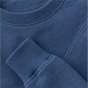 Sudadera Personalizada para Hombre, Estilo Holgado, Cuello Redondo, Color Azul Denim, Felpa de Algodón Lavado, Modelo MCRW-0041 - Product Image 6