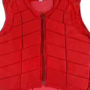 <b>Red</b> Horse Riding Safety Vest Unisex Sleeveless Zipper Closure Breathable Polyester Mesh Back Design - Product Image 5