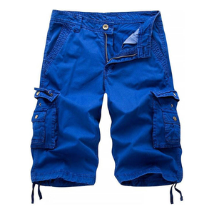 Shorts cargo respirants pour hommes grandes tailles, couleur unie, longueur Bermuda, style décontracté, poches, braguette zippée, taille mi-haute, tissu tissé 100% - Product Image 5