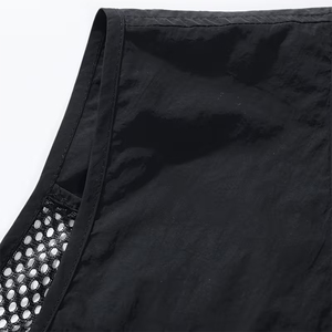 Men's Breathable Mesh Sleeveless <b>Vest</b> Solid <b>Black</b> Casual Summer Outer Wear Pullover Lightweight Quick Dry - Product Image 4