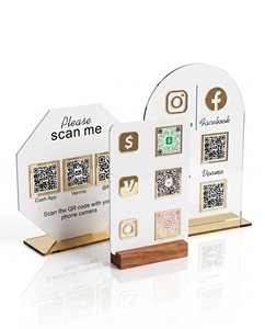 Innovador Soporte Transparente de Acrílico para Letreros de Redes Sociales |   Código QR Personalizable para Exhibiciones Elegantes, Duradero y Reciclable - Product Image 3