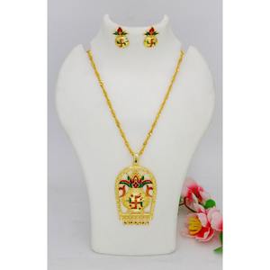 Charm colgante conjunto joyería chapado en oro joyería India colgante conjunto diosa joyería colgante collar Top fabricante indio - Product Image 6