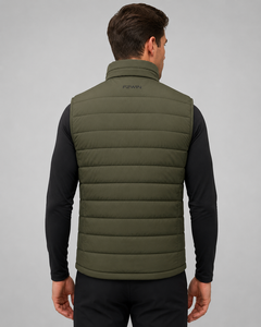 F2WIN Men's <b>Black</b> Quilted <b>Vest</b> Stand Collar Zipper Closure Breathable Quick Dry Windproof Winter Outerwear Casual Style Solid - Product Image 5