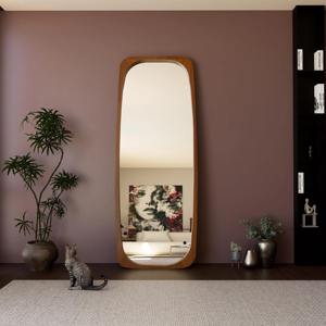 Grand miroir mural en bois pleine longueur, miroir mural surdimensionné en bois pour dressing et salle de sport, accessoire de miroir suspendu en gros - Product Image 4