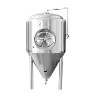 Fermenteur de bière conique à double enveloppe de refroidissement, en acier inoxydable, de 2000 litres, avec pompe et moteur contrôlés par PLC, modèle HG
