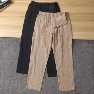 Custom Trendy Mens Wide Leg Linen <b>Pants</b> Casual Loose Fit Drawstring Waist <b>Summer</b> Trousers - Product Image 6