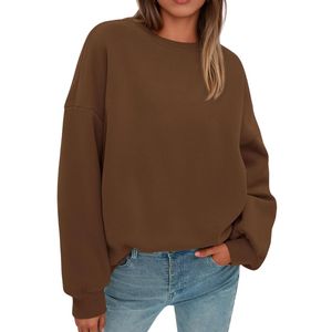 Sudadera de Forro Polar Azul Marino Personalizada para Mujer, Cuello Redondo Relajado, Manga Larga, Estilo Casual, Prenda Superior Contemporánea para Dama - Product Image 5