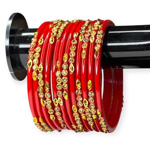 Bracelets de mariage tendance en imitation perle plaqués or rouge de luxe, design spécial festival, prix de gros - Product Image 2