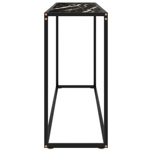 Tavolo Console in Vetro Temperato Nero e Acciaio Verniciato a Polvere - Product Image 3