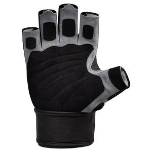 Heavy Duty Leather Gym Gloves with Strong Wrist Wrap Support Breathable Mesh Non <b>Slip</b> for Safe Effective Bodybuilding Workouts - Product Image 3