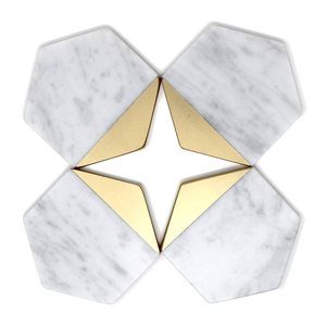 Modern Marble <b>Table</b> Coasters Eco-Friendly Durable Washable Natural Stone Set for Dining and Kitchen Use - Product Image 3