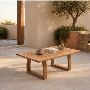 Muebles de Madera de Teca Ecológicos, Mesa de Comedor para Exteriores con Diseño de Listones, Estética, OEM Personalizado - Product Image 4