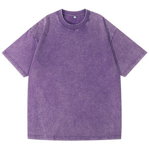 T-shirt Homme Luxe Délavé 120g en Spandex/Polyester, Coupe Courte, Haute Qualité, Logo Vintage Personnalisé, Effet Usé, Coupe Oversize, Lavage Acide - Product Image 4