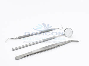 Ensemble de 3 outils dentaires comprenant une poignée miroir en acier inoxydable Nettoyage manuel des dents Instrument-la base Instruments chirurgicaux - Product Image 5