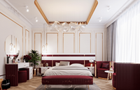 Meubles de chambre à coucher, lit avec pied de lit, lit king size, cadre de lit en bois luxueux, fabrication artisanale, dessus en bois massif, haut de gamme, sculpté à la main