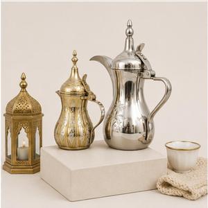 Handcrafted Brass <b>Arabic</b> Coffee Pot Dallah Traditional Gold Finish Middle Eastern Qahwa Maker for Home Decor & Hotel Serveware - Product Image 4