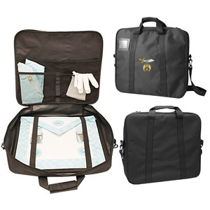 Étui de transport pour tablier maçonnique avec emblème Shriner, léger, en tissu Cordura noir souple, pour tablier de régalia maçonnique (Provincial) NANBA - Product Image 1