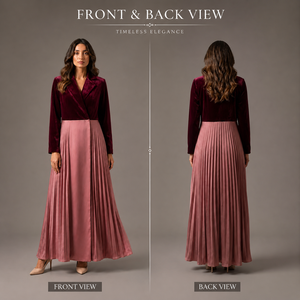 Robe Abaya plissée en velours de luxe pour femmes, tenue islamique modeste maxi |   Style Dubaï, Exportation OEM Inde, Vêtements Premium Tendance 2026 - Product Image 2