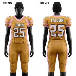 ชุดยูนิฟอร์มอเมริกันฟุตบอลหญิง พรีเมียม ผ้าโพลีเอสเตอร์ยืดหยุ่น 280 GSM สีแดงขาว แผงตาข่ายระบายอากาศ พิมพ์โลโก้ตามสั่ง - Product Image 3