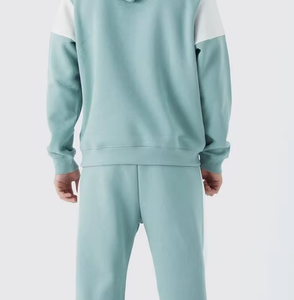 ชุดวอร์มมีฮู้ดแบบมีแผงตัดกันสำหรับผู้ชาย ชุดลำลองสองชิ้น เสื้อสเวตเชิ้ตและกางเกงจ็อกเกอร์ - Product Image 3