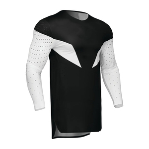 Camiseta transpirable estilo motocross para hombre, combinación en negro y blanco, jersey de motocicleta todoterreno - Product Image 1