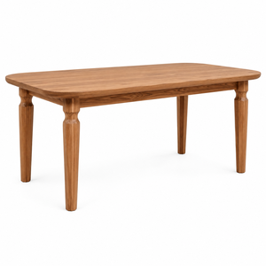 Mesa de Comedor Moderna Escandinava de Madera de Teca Sólida con Tablero Rectangular Redondeado para 8 Personas, Impermeable, para Comedor - Product Image 3