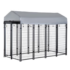 Recinto per Cani da Esterno 8FT X 4FT X 6FT con Porta Bloccabile e Tettoia Resistente all'Acqua per Cani Medi/Grandi, Versione XL in Vetro per Uso Interno - Product Image 1