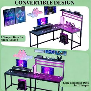 โต๊ะคอมพิวเตอร์สีดำสำหรับโต๊ะเล่นเกม - Product Image 4