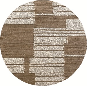 Modern Handmade Woven Lightweight Multi-Textured 100% <b>Jute</b> Medium Thickness Area <b>Rug</b> Stripes Boxes Pattern Door Mat Home Hotel - Product Image 5
