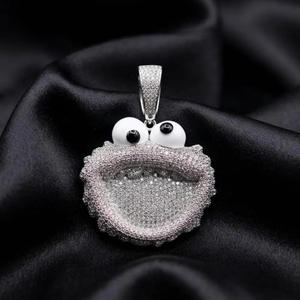 Custom <b>Big</b> Eyes Moissanite Diamond Pendant 925 Sterling Silver Full Iced Out Statement <b>Jewelry</b> - Product Image 1
