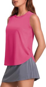 Elegante Camiseta sin Mangas para Mujer, Cuello Redondo, Color Sólido, Tejido Transpirable, Estilo Minimalista, Largo Regular, Beige Claro - Product Image 6