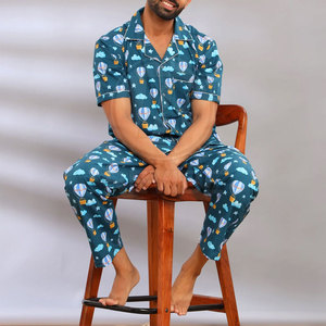 Pyjama en coton doux pour homme, pyjama confortable pour homme, pyjama respirant pour homme, pour porter la nuit - Product Image 2