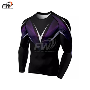 Camiseta de compresión BJJ sublimada personalizada al por mayor, UPF50, transpirable, de licra, manga corta para hombre - Product Image 1