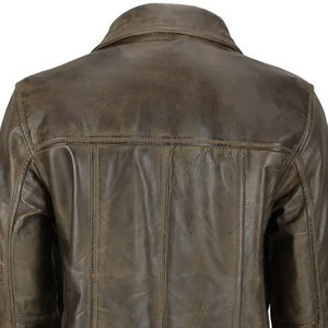 New Stylish Turlock Brown <b>Shearling</b> Leather <b>Coat</b> <b>Men</b> Fully Customized With High Quality Lining Two Side Pockets <b>Coat</b> - Product Image 6