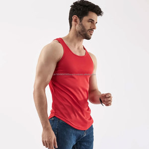 Débardeurs pour hommes en gros, sportifs, de musculation, à séchage rapide, sans manches, unis, décontractés, boutonnés, 100% coton - Product Image 2