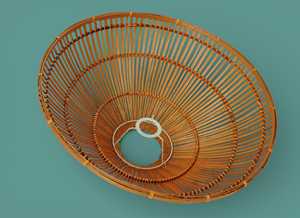 Handcrafted Bamboo Lampshade Retro Style Pendant <b>Ceiling</b> Shade Cone Round Shape Brown Large LA017B OEM Supplier Vietnam - Product Image 6