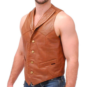 New Look Winter Vintage Biker Leather Motorcycle <b>Vest</b> Breathable Waterproof Eco-Friendly High Quality Brown <b>Black</b> Rhinestone 3D - Product Image 5