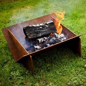 Brasero carré moderne en métal pour jardin et terrasse extérieurs - Product Image 4