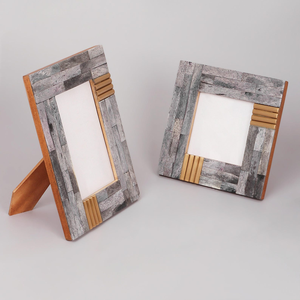 Cadre photo personnalisé FAIZA CRAFT fait main en MDF avec incrustation d'os, impression UV, étanche, accents dorés, vertical pour table - Product Image 5