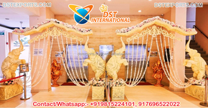 Mariage hindou Radha Krishna Mandap entrée traditionnelle du sud de l'Inde décoration d'entrée de mariage mariage indien portes de bienvenue ventes - Product Image 3