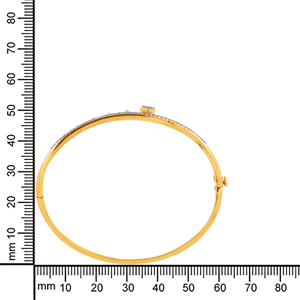 Elegant Diamond Drop Charm Gold <b>Bangle</b> <b>Bracelet</b> for Women | Modern Dangle Diamond <b>Bracelet</b> | Everyday Luxury Fine Jewelry - Product Image 4