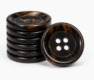 Boutons de couture ronds en corne de buffle naturelle de luxe, polis à la main, faits à la main, à 4 trous, pour manteaux, vestes, blazers, vêtements - Product Image 6