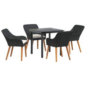 Juego de comedor de jardín de ratán sintético negro de 5 piezas con cojines, modelo D0100X38QR6 - Product Image 2