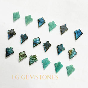 Pierre précieuse naturelle en labradorite sculptée en forme de cerf-volant, pierre de labradorite sculptée à la main pour la fabrication de bijoux en gros - Product Image 4